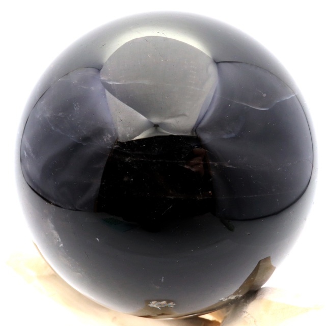 モリオン 黒水晶 丸玉 木製台座付き 山東省産 天然石 パワーストーン 1点もの 置き物 インテリア 置物 開運 原石