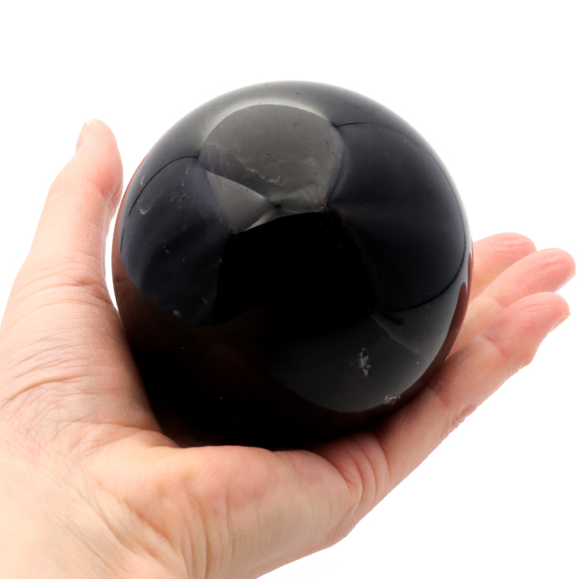 モリオン 黒水晶 丸玉 木製台座付き 山東省産 天然石 パワーストーン 1点もの 置き物 インテリア 置物 開運 原石
