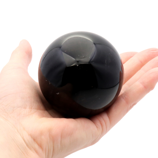 モリオン 黒水晶 丸玉 木製台座付き 山東省産 天然石 パワーストーン 1点もの 置き物 インテリア 置物 開運 原石