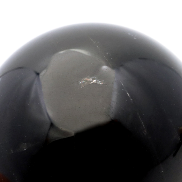 モリオン 黒水晶 丸玉 木製台座付き 直径 50-52mm 山東省産 天然石 パワーストーン