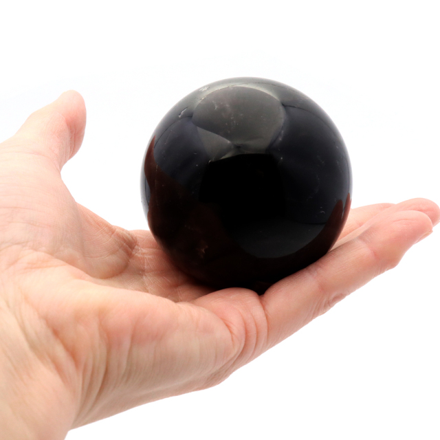 モリオン 黒水晶 丸玉 木製台座付き 山東省産 天然石 パワーストーン 1点もの 置き物 インテリア 置物 開運 原石