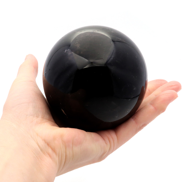 モリオン 黒水晶 丸玉 木製台座付き 山東省産 天然石 パワーストーン 1点もの 置き物 インテリア 置物 開運 原石