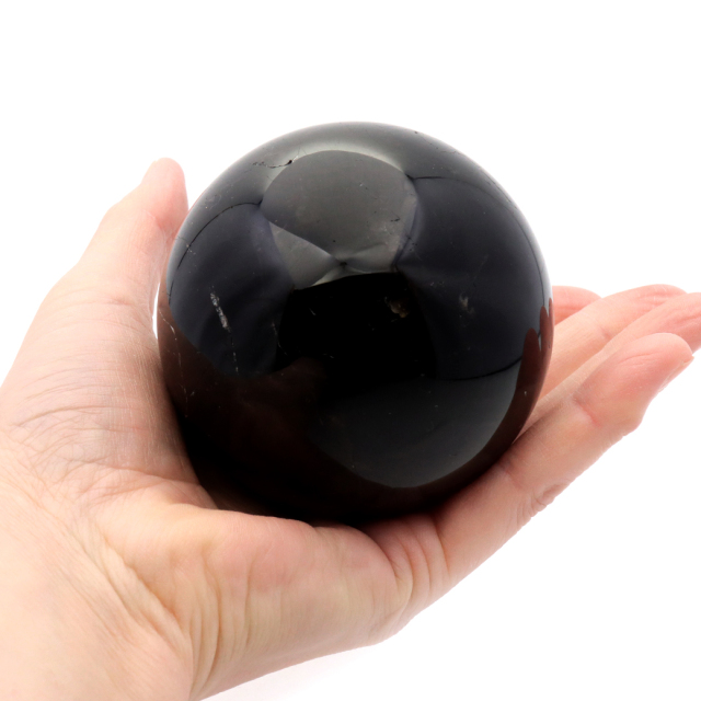 モリオン 黒水晶 丸玉 木製台座付き 山東省産 天然石 パワーストーン 1点もの 置き物 インテリア 置物 開運 原石