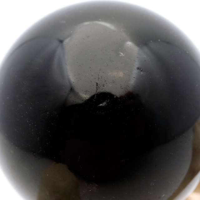 モリオン 黒水晶 丸玉 木製台座付き 直径 45mm 山東省産 天然石 パワーストーン 1点もの