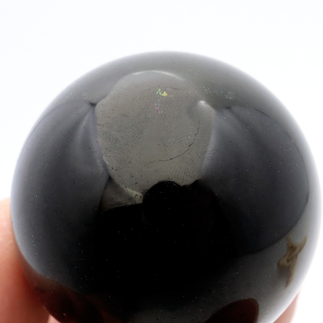 モリオン 黒水晶 丸玉 木製台座付き 直径 45mm 山東省産 天然石 パワーストーン 1点もの