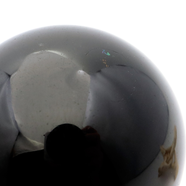 モリオン 黒水晶 丸玉 木製台座付き 直径 45mm 山東省産 天然石 パワーストーン 1点もの