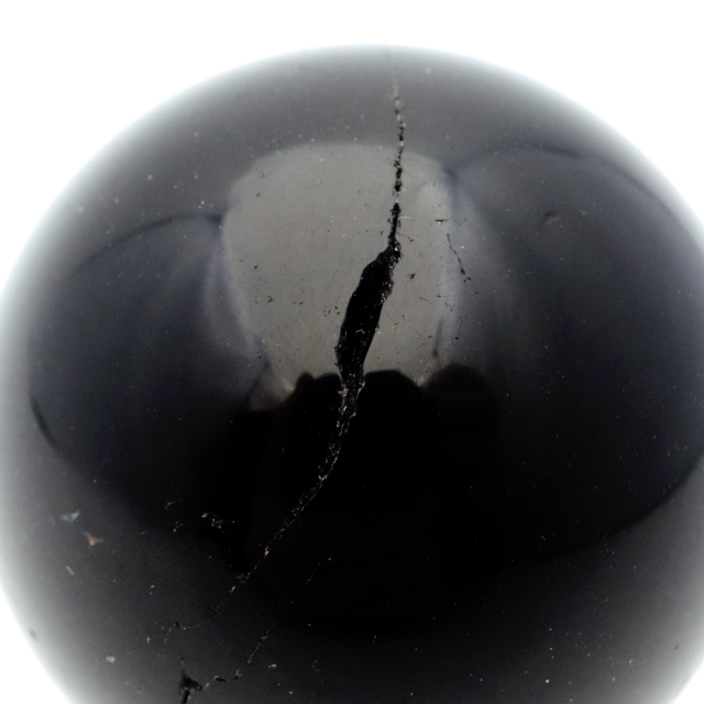 モリオン 黒水晶 丸玉 台座付き 直径 36mm 山東省産 天然石