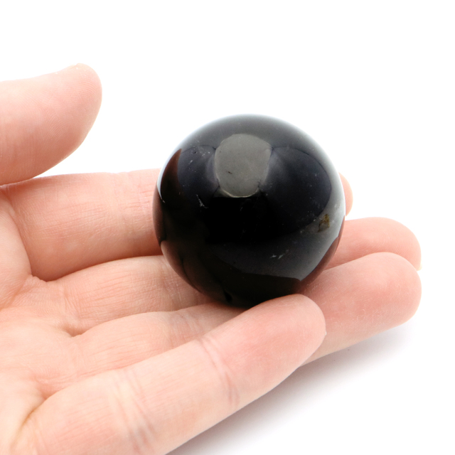 モリオン 黒水晶 丸玉 台座付き 山東省産 天然石 パワーストーン 1点もの