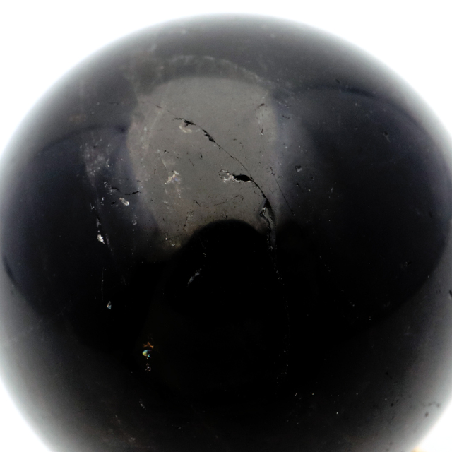 モリオン 黒水晶 丸玉 台座付き 山東省産 天然石 パワーストーン 1点もの