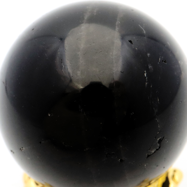 モリオン 黒水晶 丸玉 台座付き 山東省産 天然石 パワーストーン 1点もの