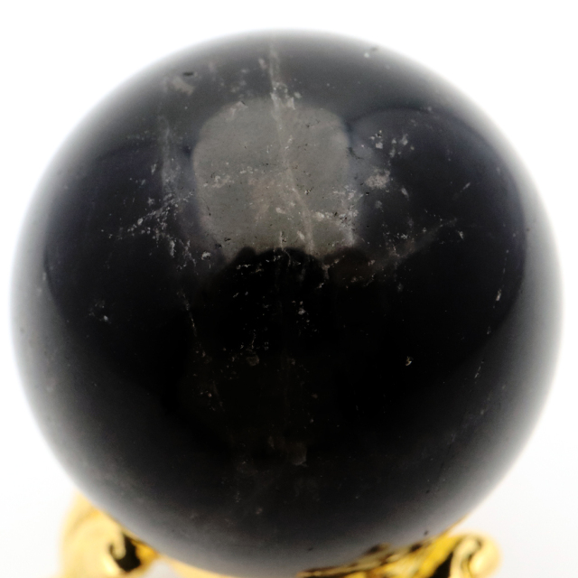 モリオン 黒水晶 丸玉 台座付き 山東省産 天然石 パワーストーン 1点もの