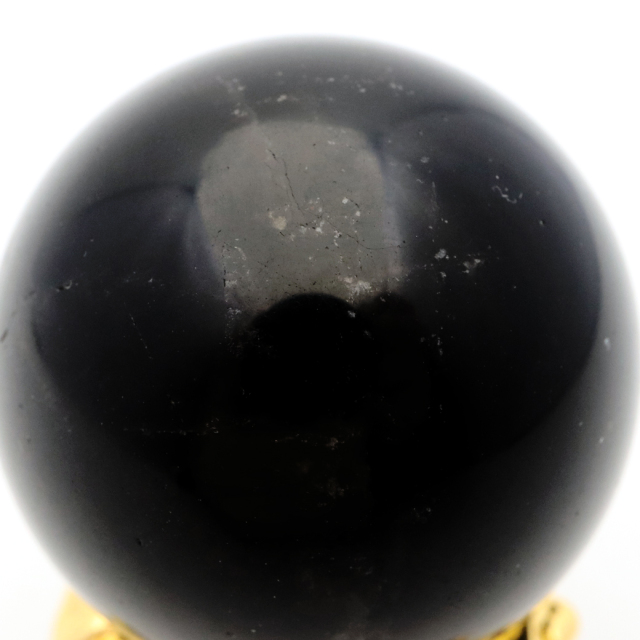 モリオン 黒水晶 丸玉 台座付き 山東省産 天然石 パワーストーン 1点もの