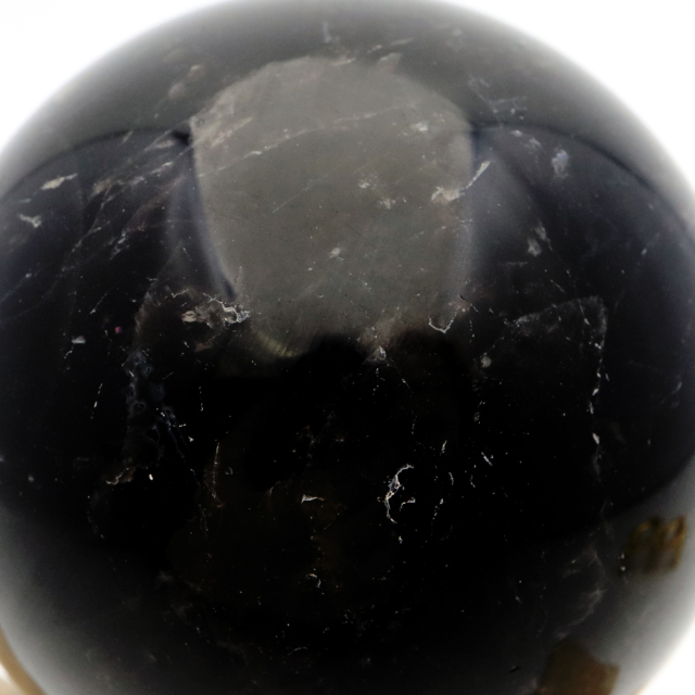 モリオン 黒水晶 丸玉 台座付き 山東省産 天然石 パワーストーン 1点もの