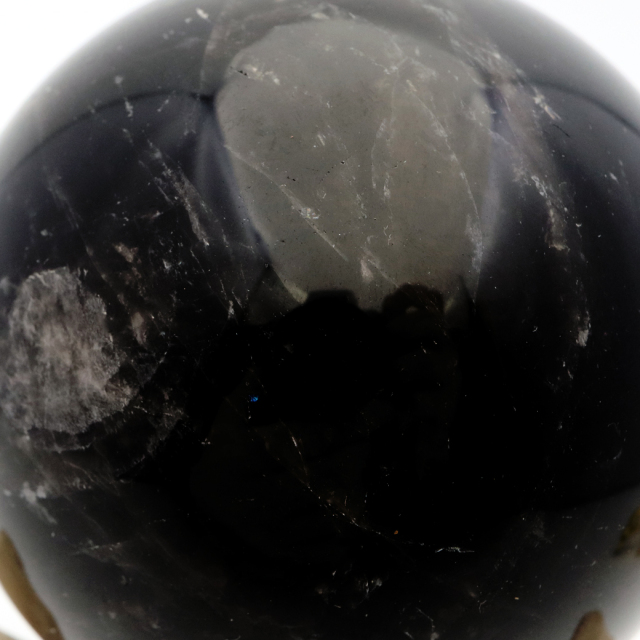 モリオン 黒水晶 丸玉 台座付き 山東省産 天然石 パワーストーン 1点もの