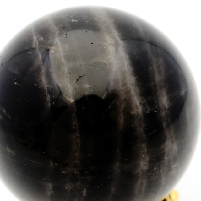 モリオン 黒水晶 丸玉 台座付き 山東省産 天然石 パワーストーン 1点もの
