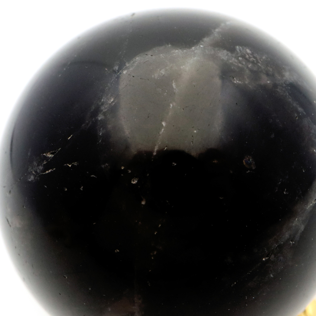 モリオン 黒水晶 丸玉 台座付き 山東省産 天然石 パワーストーン 1点もの