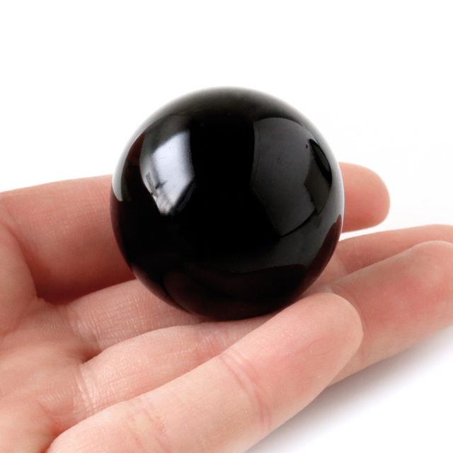 モリオン 黒水晶 丸玉 割引 木製台座付き 直径 74.8mm 山東省産 天然石