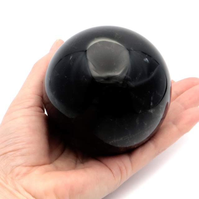 モリオン 黒水晶 丸玉 木製台座付き 直径 81mm 山東省産 天然石 パワーストーン 1点もの 置き物 インテリア 置物 開運 原石