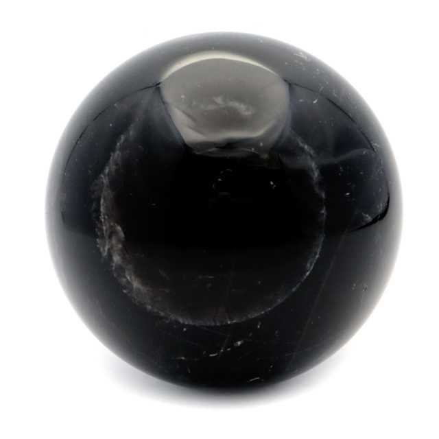 モリオン 黒水晶 丸玉 木製台座付き 直径 78mm 山東省産 天然石 パワーストーン 1点もの 置き物 インテリア 置物 開運 原石