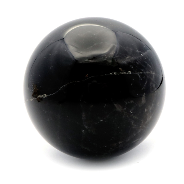 モリオン 黒水晶 丸玉 木製台座付き 直径 70mm 山東省産 天然石 パワーストーン 1点もの 置き物 インテリア 置物 開運 原石