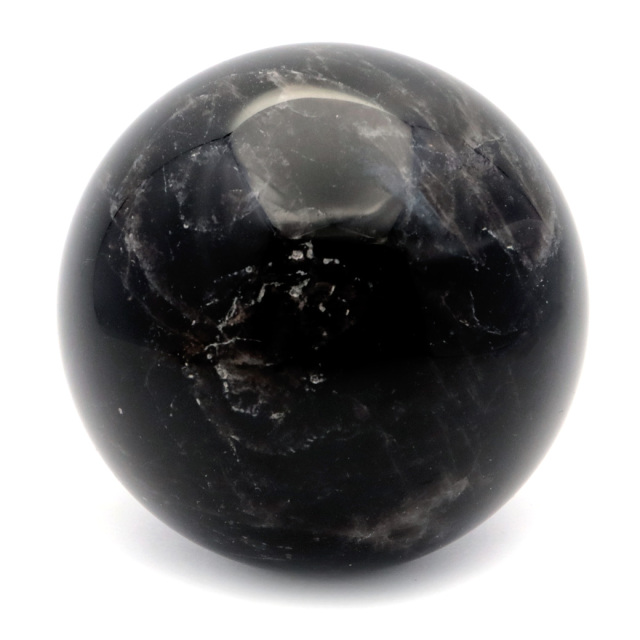 モリオン 黒水晶 丸玉 木製台座付き 直径 78mm 山東省産 天然石 パワーストーン 1点もの 置き物 インテリア 置物 開運 原石