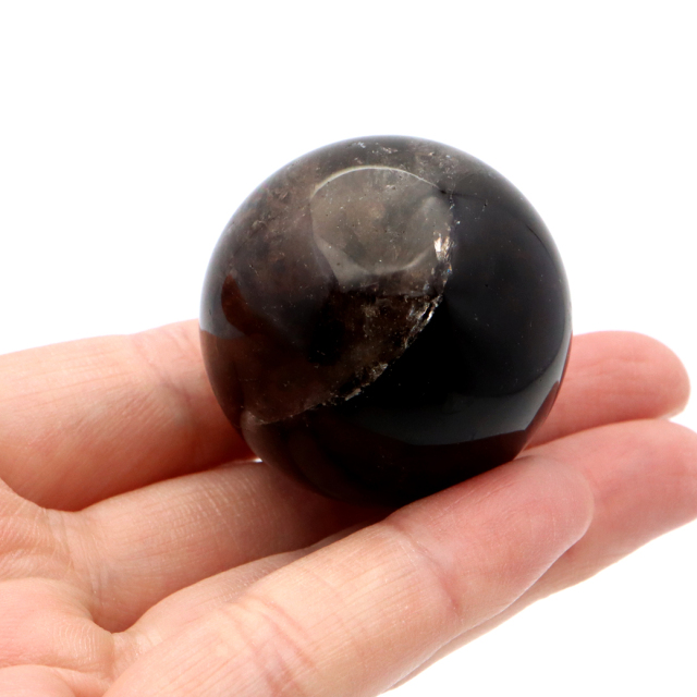 モリオン 黒水晶 丸玉 台座付き 山東省産 天然石 パワーストーン 1点もの 置き物 インテリア 置物 開運 原石 スフィア