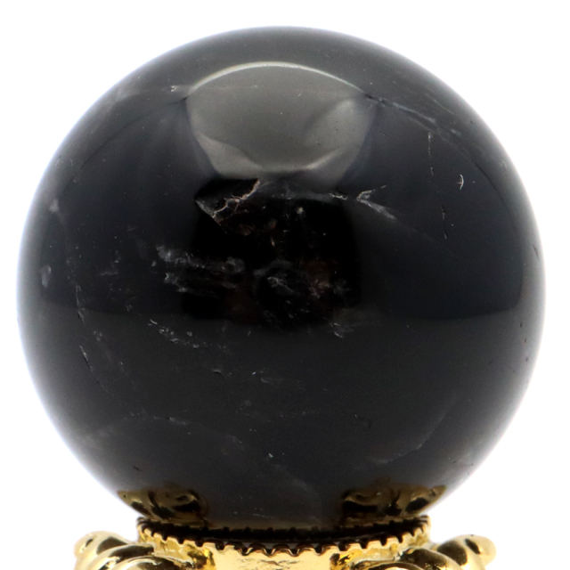 モリオン 黒水晶 丸玉 台座付き 山東省産 天然石 パワーストーン 1点もの 置き物 インテリア 置物 開運 原石 スフィア