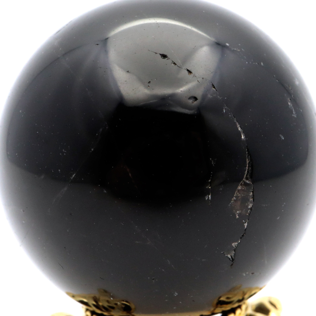 モリオン 黒水晶 丸玉 台座付き 山東省産 天然石 パワーストーン 1点もの 置き物 インテリア 置物 開運 原石 スフィア