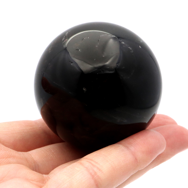 モリオン 黒水晶 丸玉 台座付き 山東省産 天然石 パワーストーン 1点もの 置き物 インテリア 置物 開運 原石 スフィア