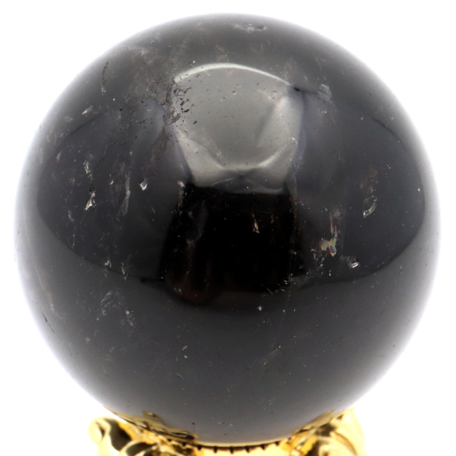 モリオン 黒水晶 丸玉 台座付き 山東省産 天然石 パワーストーン 1点もの 置き物 インテリア 置物 開運 原石 スフィア
