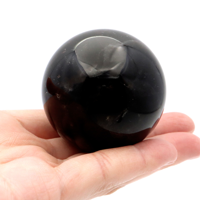 モリオン 黒水晶 丸玉 台座付き 山東省産 天然石 パワーストーン 1点もの 置き物 インテリア 置物 開運 原石 スフィア