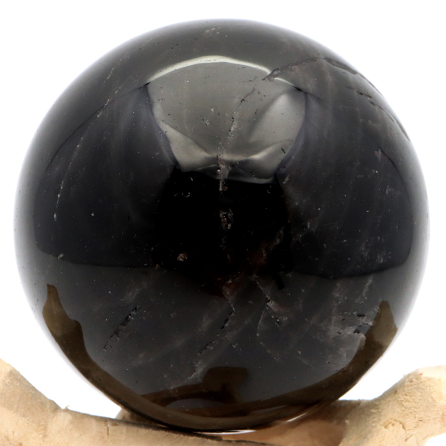 モリオン 黒水晶 丸玉 台座付き 山東省産 天然石 パワーストーン 1点もの 置き物 インテリア 置物 開運 原石 スフィア
