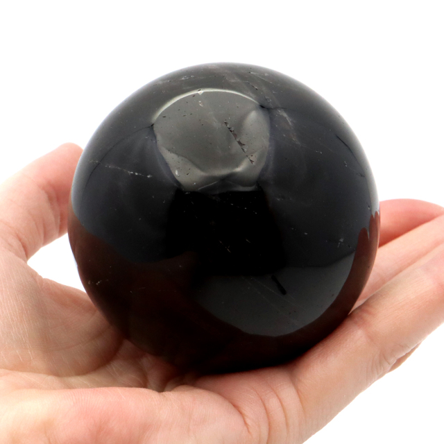 モリオン 黒水晶 丸玉 台座付き 山東省産 天然石 パワーストーン 1点もの 置き物 インテリア 置物 開運 原石 スフィア