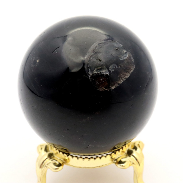 モリオン 黒水晶 丸玉 座付き 山東省産 天然石 パワーストーン 1点もの 置き物 インテリア 置物 開運 原石