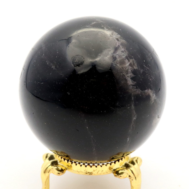 モリオン 黒水晶 丸玉 座付き 山東省産 天然石 パワーストーン 1点もの 置き物 インテリア 置物 開運 原石