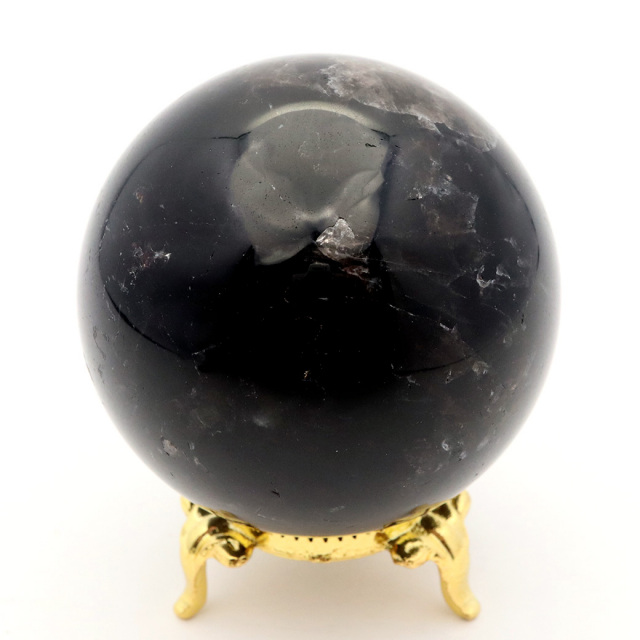 モリオン 黒水晶 丸玉 座付き 山東省産 天然石 パワーストーン 1点もの 置き物 インテリア 置物 開運 原石