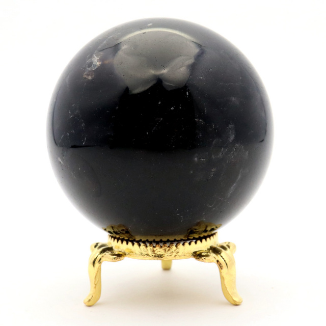 モリオン 黒水晶 丸玉 座付き 山東省産 天然石 パワーストーン 1点もの 置き物 インテリア 置物 開運 原石
