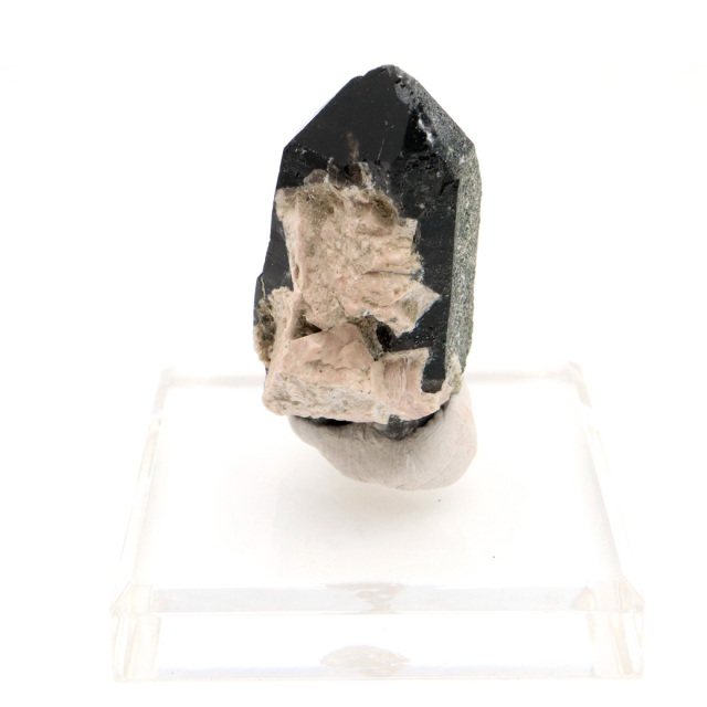 モリオン 黒水晶 原石 ポイント 台座付き 山東省産 59g 1点物 浄化 魔除け 天然石 パワーストーン