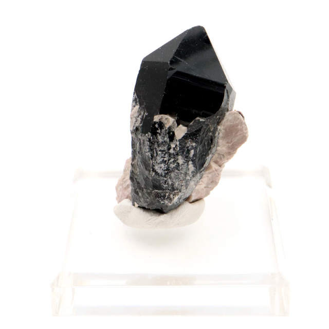 モリオン 黒水晶 原石 ポイント 台座付き 山東省産 55g 1点物 浄化 魔除け 天然石 パワーストーン