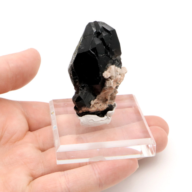 モリオン 黒水晶 原石 ポイント 台座付き 山東省産 71g 1点物 浄化 魔除け 天然石 パワーストーン