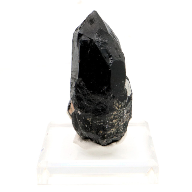 モリオン 黒水晶 原石 ポイント 台座付き 山東省産 85g 1点物 浄化 魔除け 天然石 パワーストーン