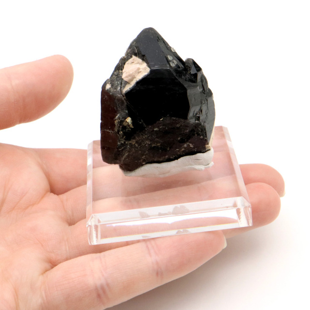 モリオン 黒水晶 原石 ポイント 台座付き 山東省産 78g 1点物 浄化 魔除け 天然石 パワーストーン
