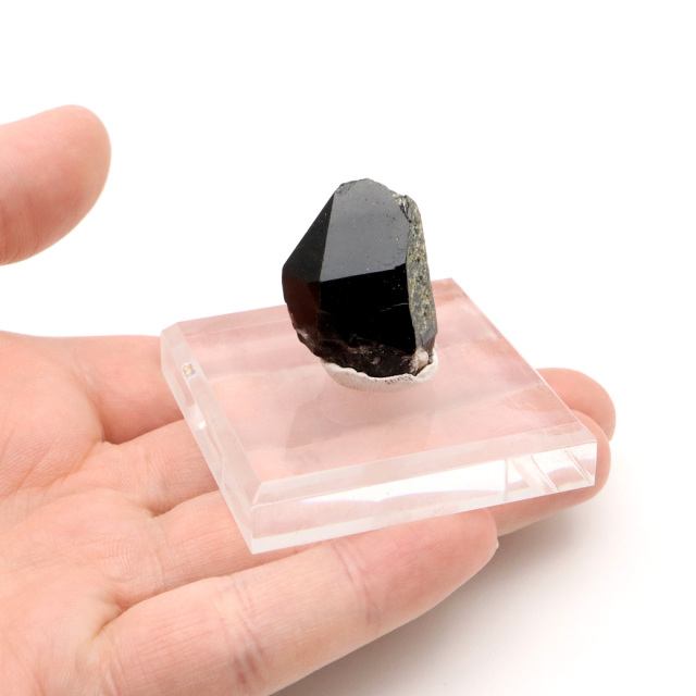 モリオン 黒水晶 原石 ポイント 台座付き 山東省産 42g 1点物 浄化 魔除け 天然石 パワーストーン