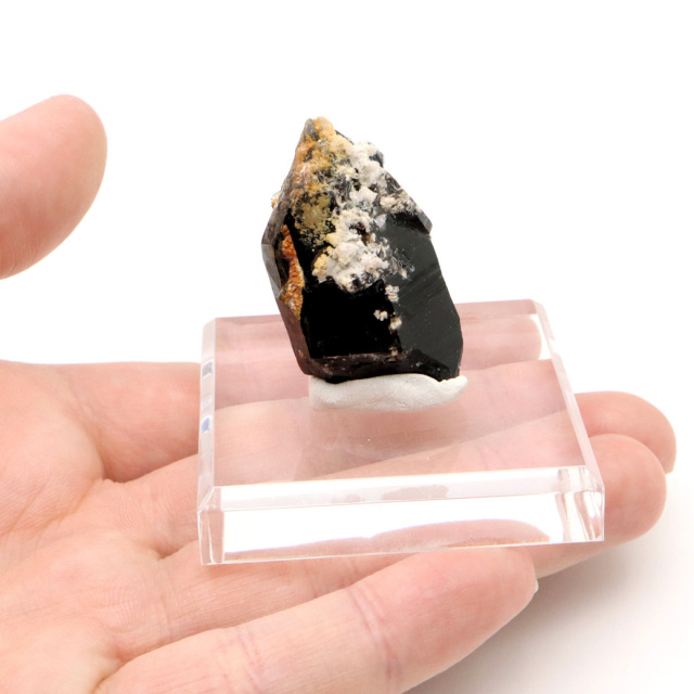 モリオン 黒水晶 原石 ポイント 台座付き 山東省産 48g 1点物 浄化 魔除け 天然石 パワーストーン