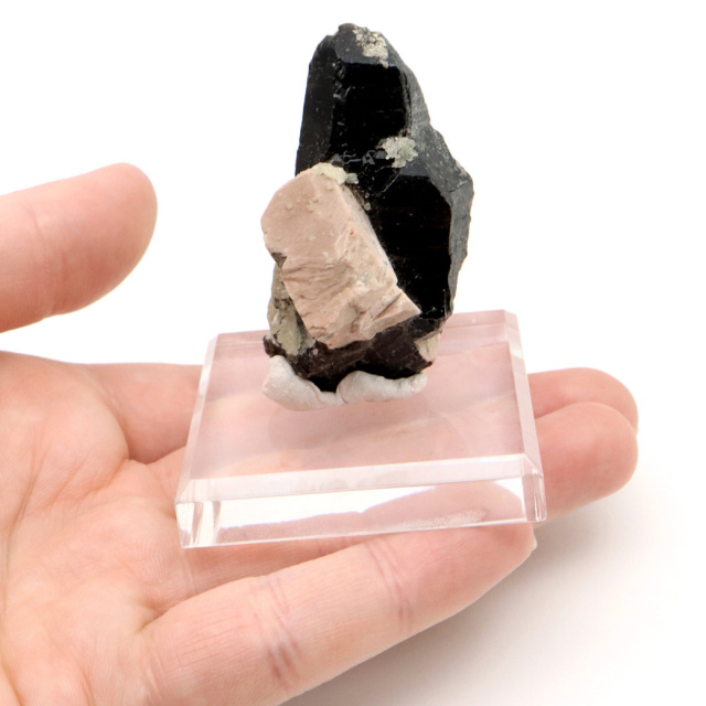 モリオン 黒水晶 原石 ポイント 台座付き 山東省産 74g 1点物 浄化 魔除け 天然石 パワーストーン