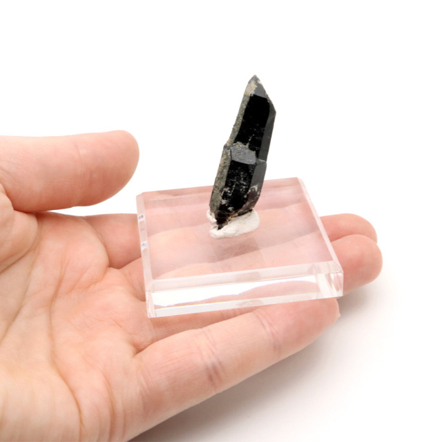 モリオン 黒水晶 原石 ポイント 台座付き 山東省産 36g 1点物 浄化 魔除け 天然石 パワーストーン