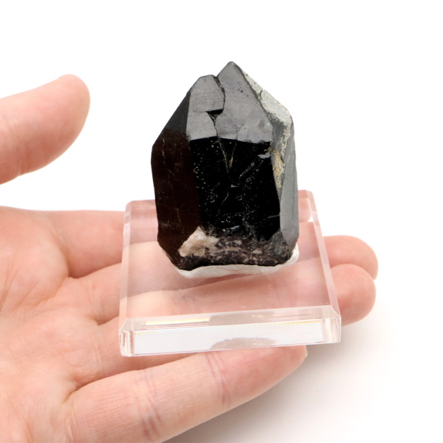 モリオン 黒水晶 原石 ポイント 台座付き 山東省産 86g 1点物 浄化 魔除け 天然石 パワーストーン