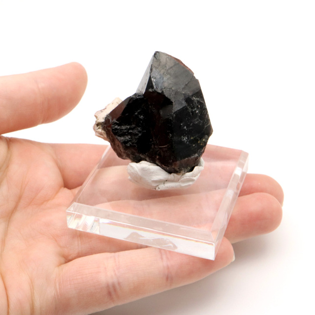モリオン 黒水晶 原石 ポイント 台座付き 山東省産 63g 1点物 浄化 魔除け 天然石 パワーストーン