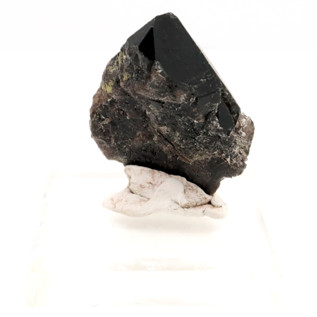 モリオン 黒水晶 原石 ポイント 台座付き 山東省産 57g 1点物 浄化 魔除け 天然石 パワーストーン