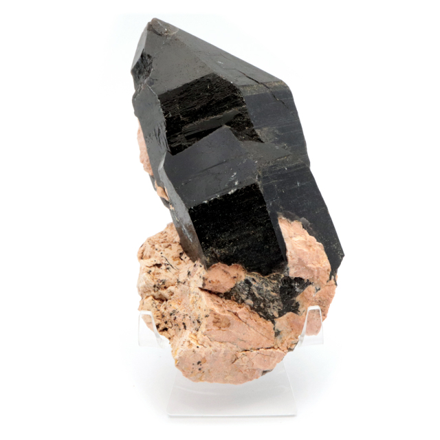 モリオン 黒水晶 原石 ポイント 台座付き 山東省産 358g 1点物 浄化 魔